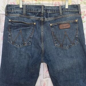 Wrangler Retro Men's Jeans Blue Denim Slim Fit Bootcut Western Style Pants 38x32